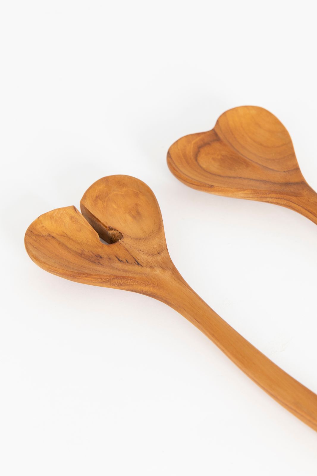 Houten slacouvert set met hart