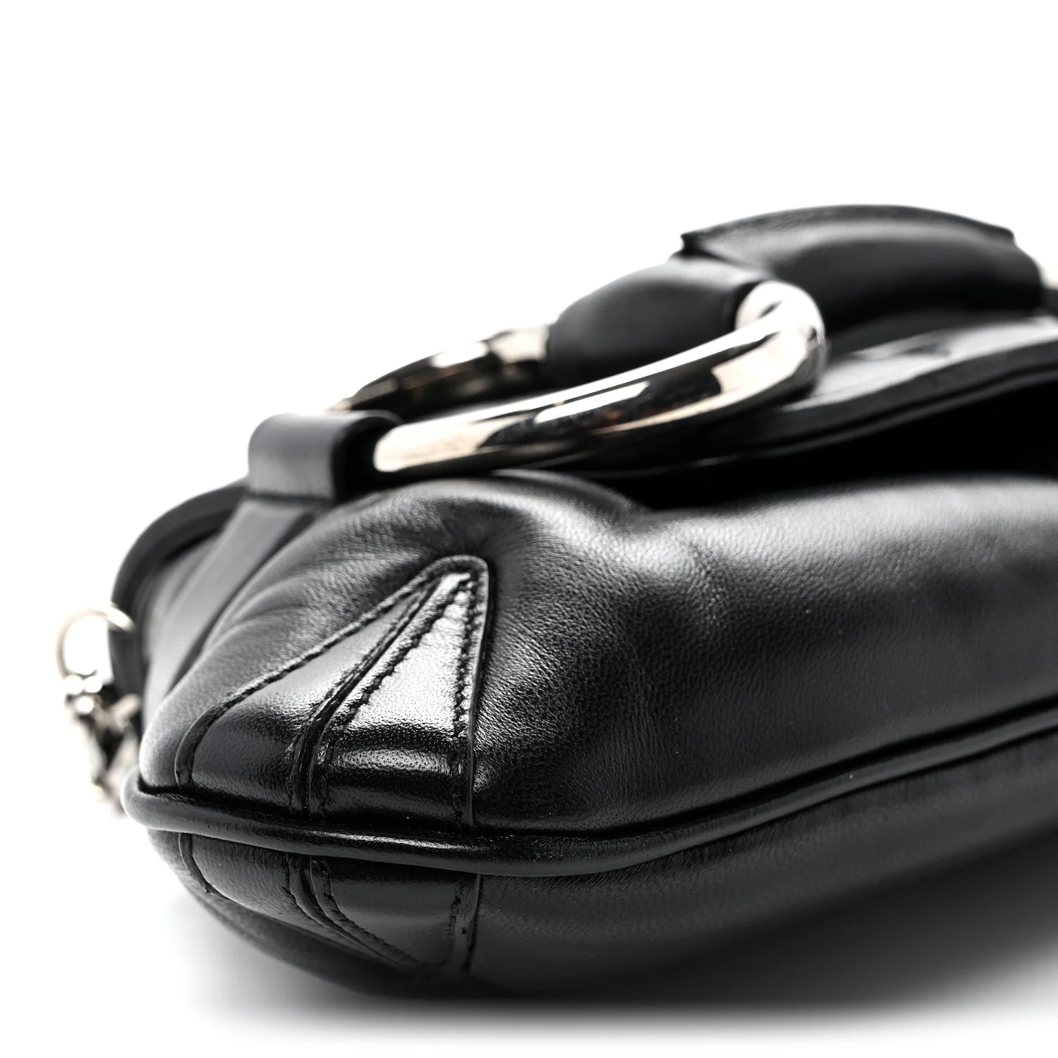 Nappa Vertical Matelasse Medium Maxi Horsebit Chain Shoulder Bag Black - Top Club