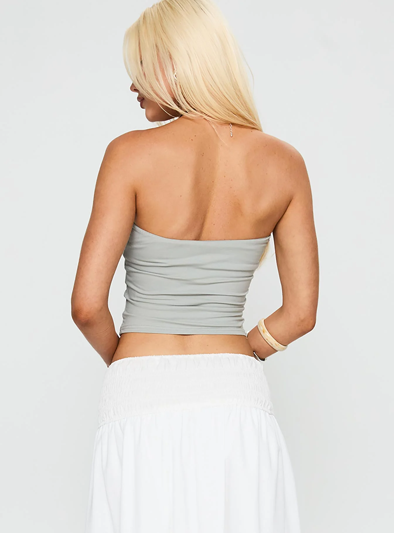 Swan Song Strapless Top Blue / Grey