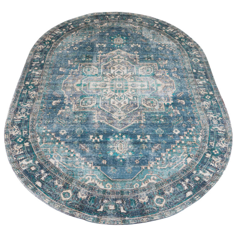 Vloerkleed Nora petrol - Ovaal 200 x 290 cm