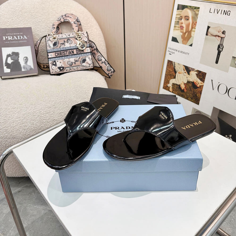 Prada Brushed leather thong sandals - Top Club