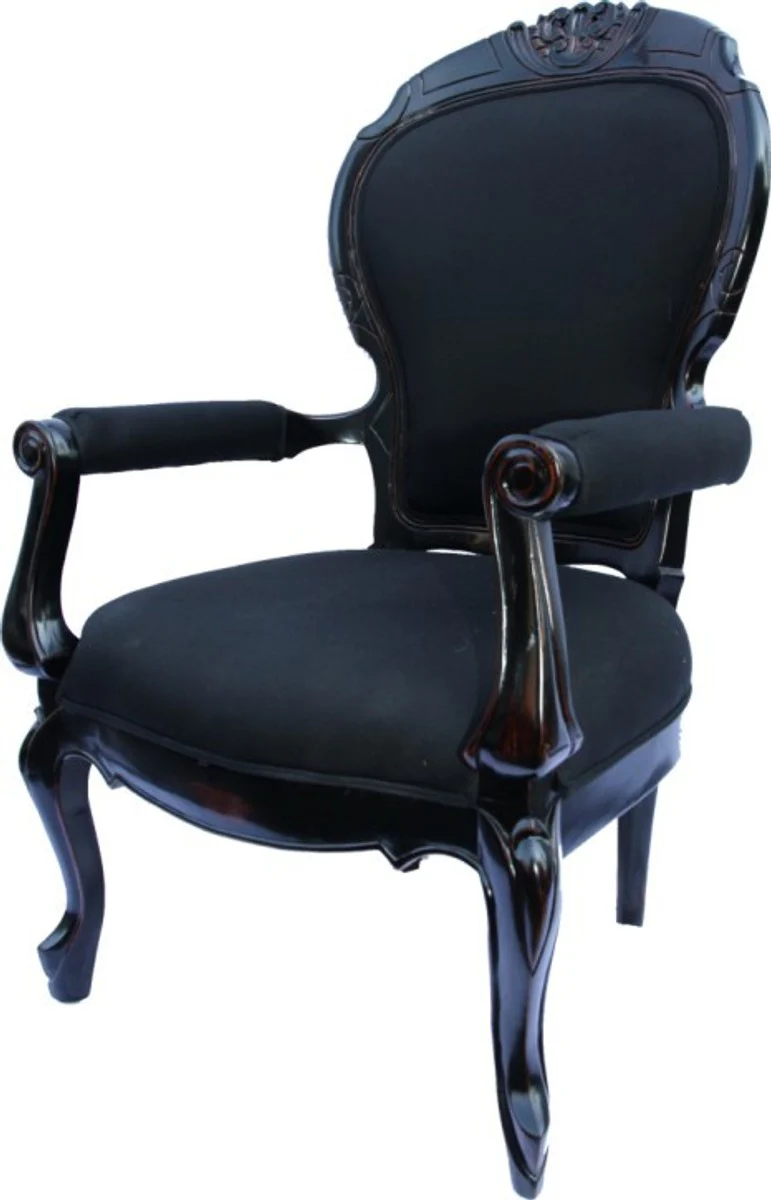 Baroque armchair Louis XIV Superior Black from France