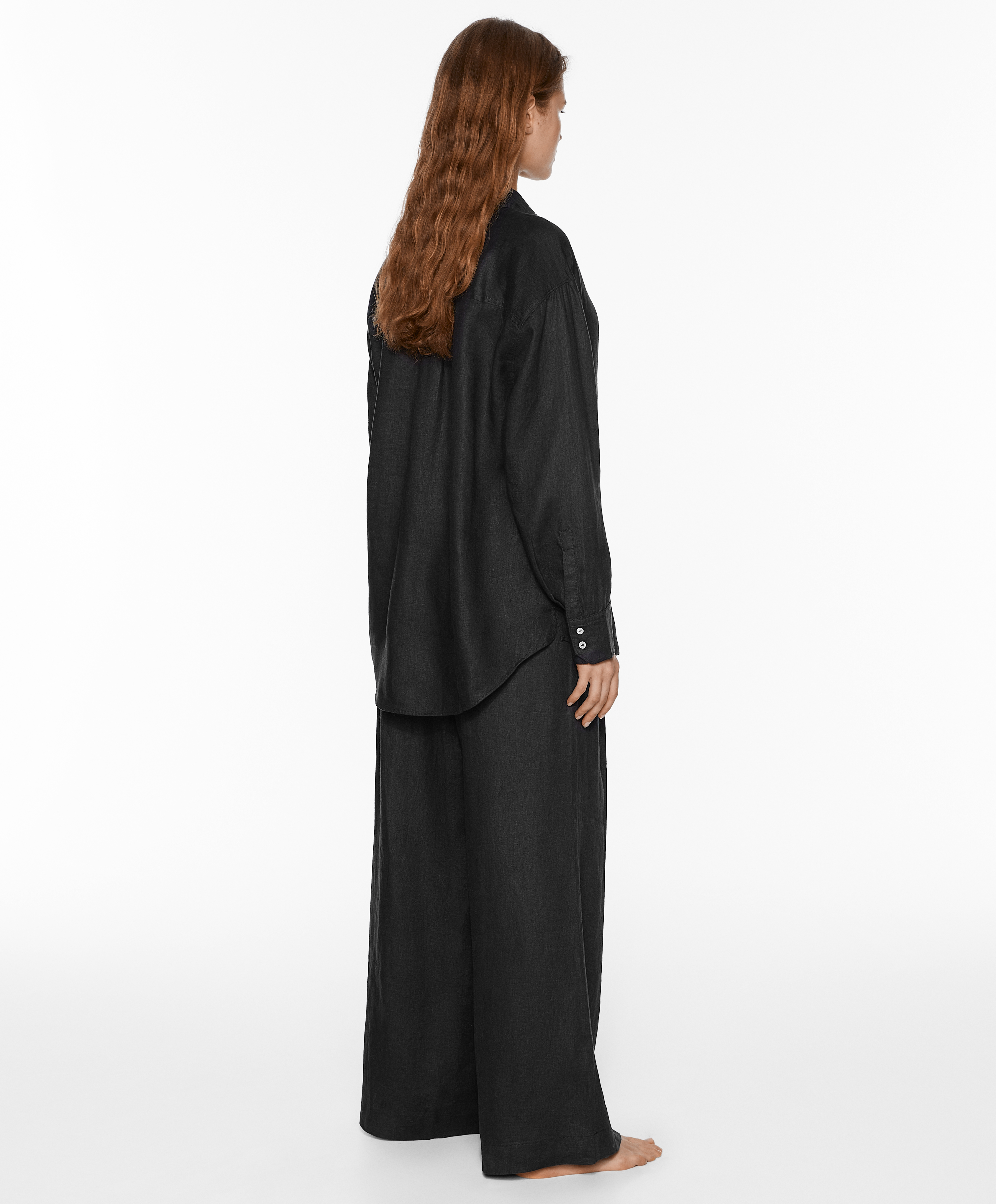 OYSHO Tailored-fit 100% linen trousers