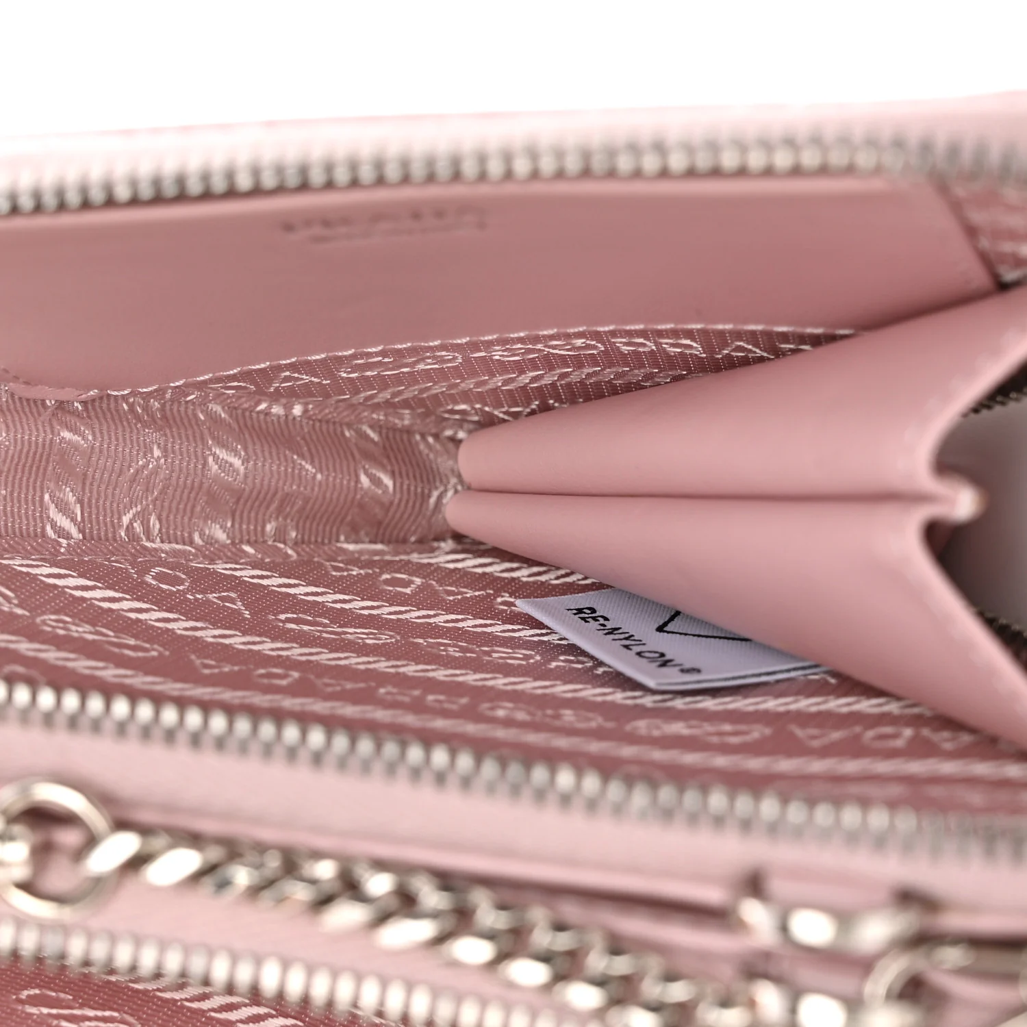 Satin Crystal Mini Triangle Crossbody Pouch Alabastro - Top Club
