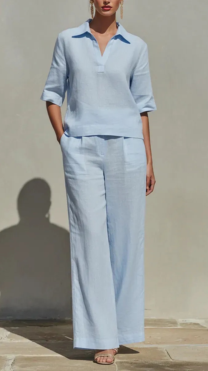 New Arrivals🔥Women's Solid Cotton Linen Two-Piece Set - Nordfashionstorm - Women's Clothing, Fashion for You - Nordfashionstorm.com
