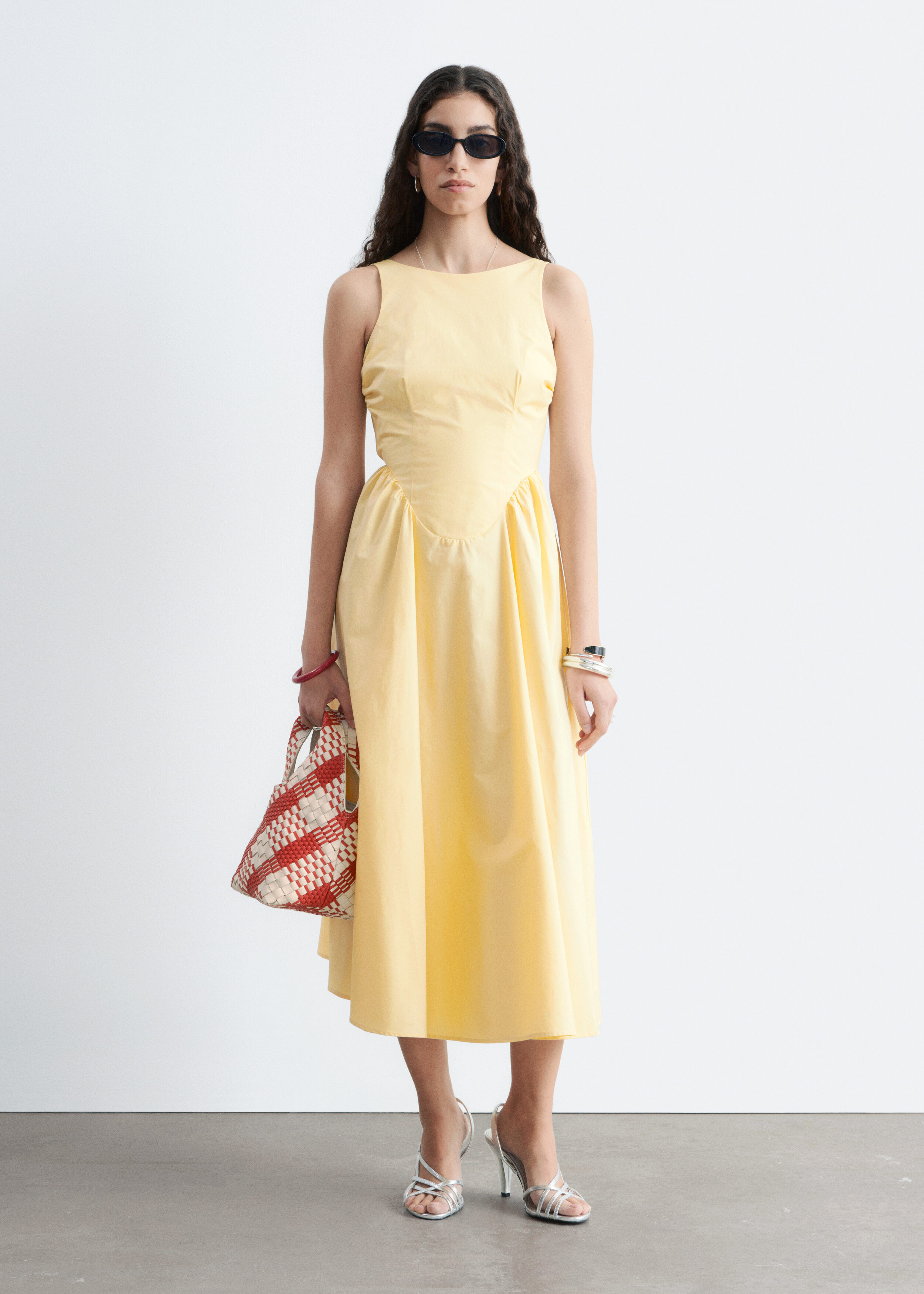 & Other Stories TIE-BACK MIDI DRESS