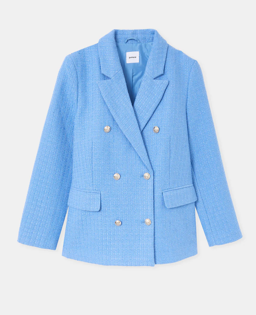 Pimkie Veste blazer en tweed avec boutons écussons