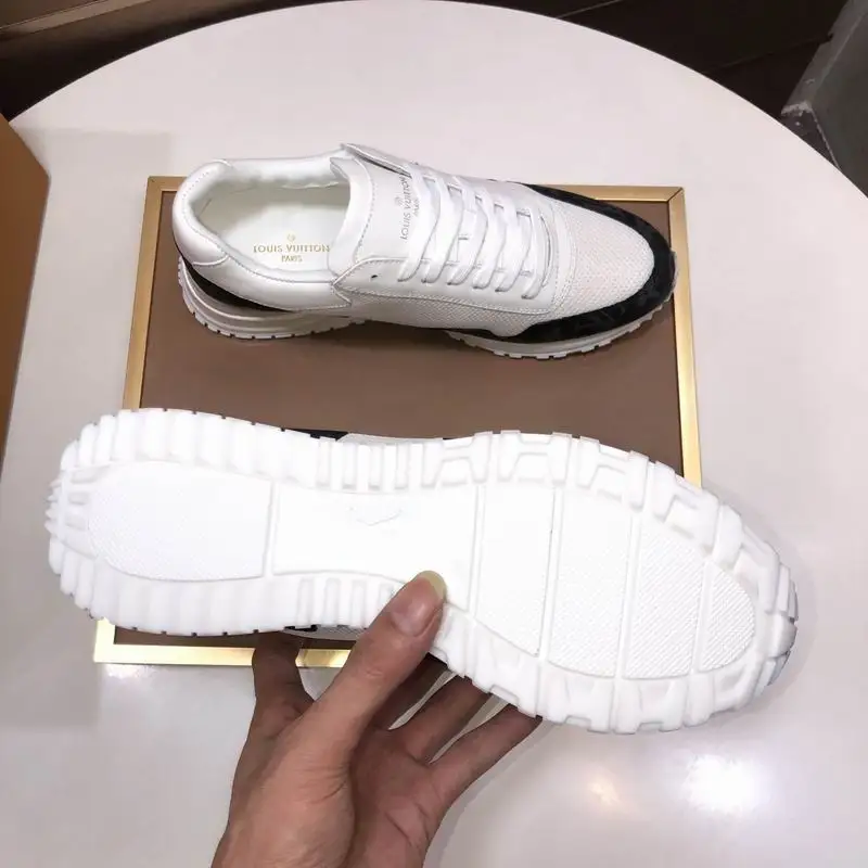 Louis Vuitton Men's White And Black Mesh Sneakers With Signature Logo - Sneaker Replica Workshop