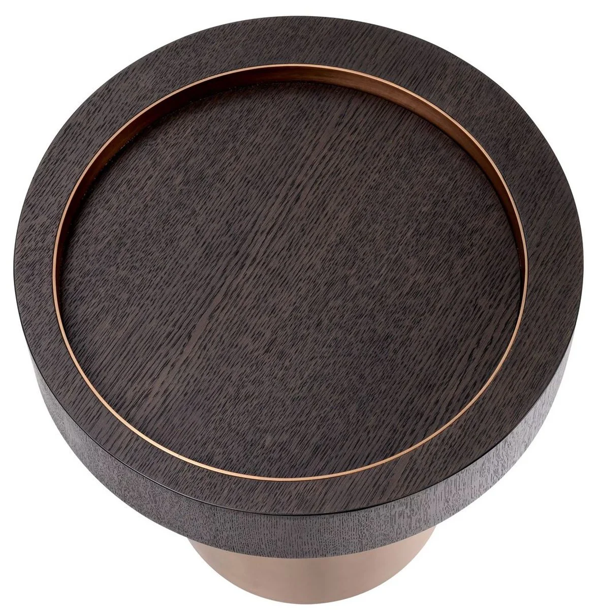 Luxury side table mocha / brass Ø 50 x H. 50.5 cm - Round living room table - Living room furniture - Luxury furniture - Luxury furnishings - Living room furnishings