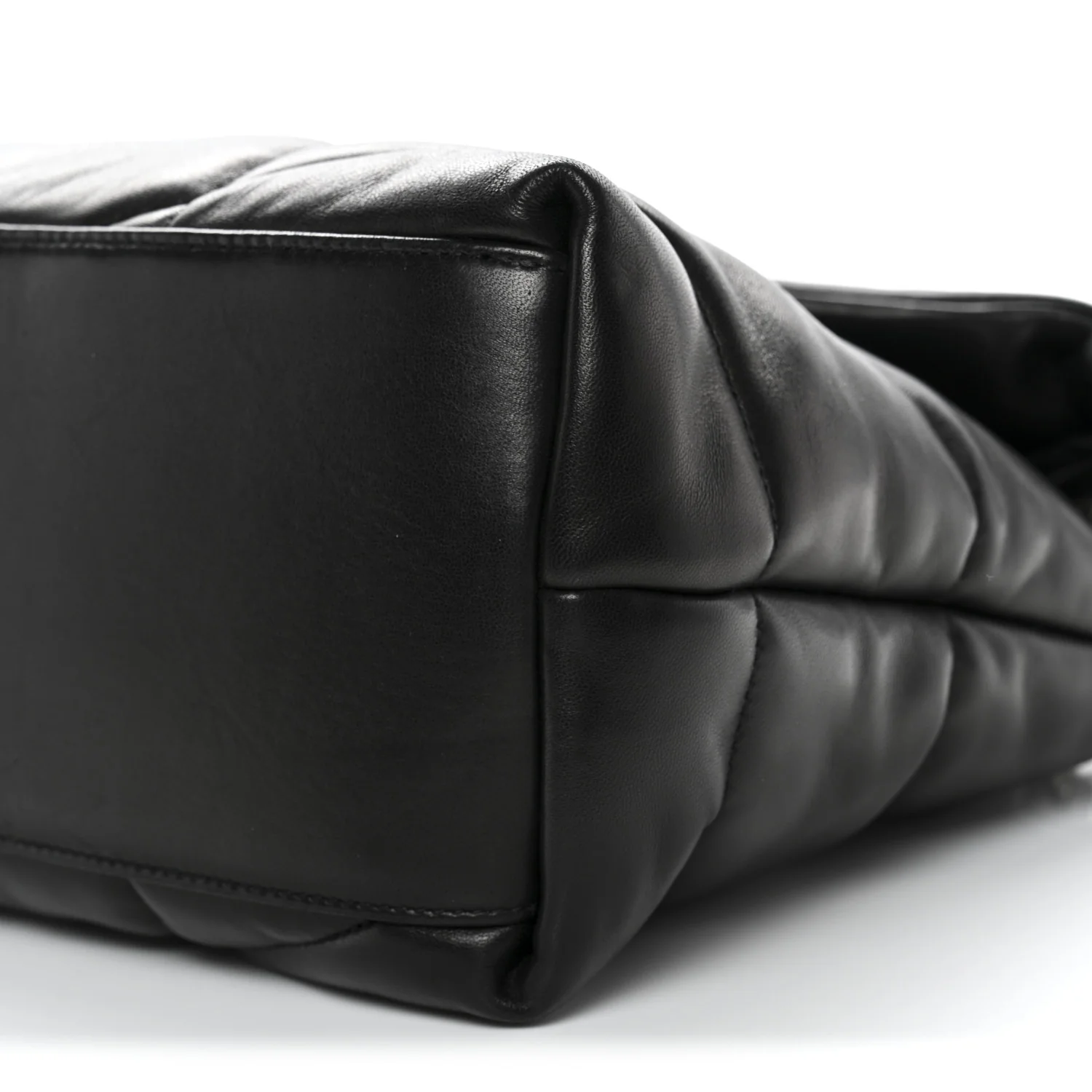 Lambskin Quilted Medium Loulou Puffer Monogram Chain Satchel Black - Top Club