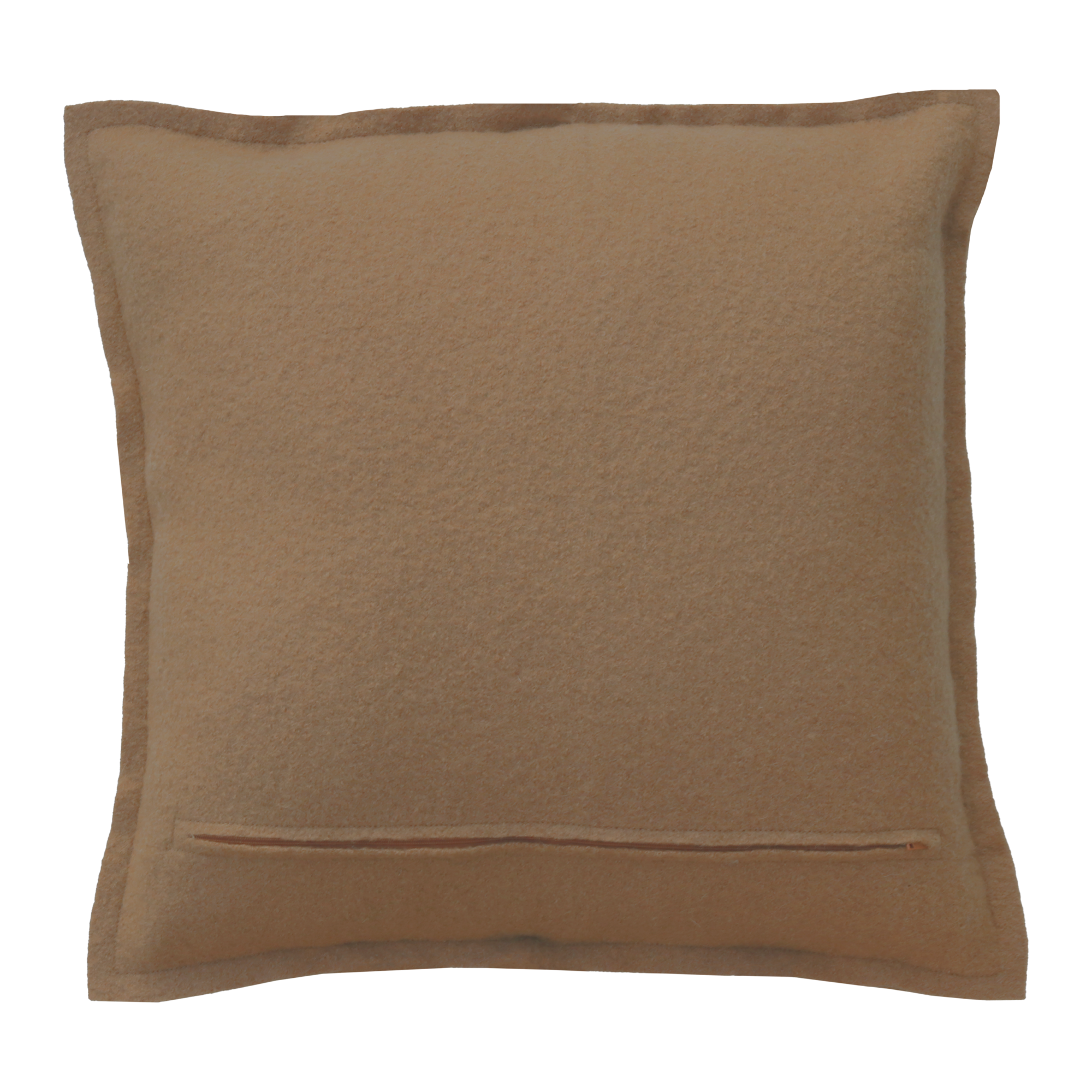 Sierkussen boiled wool naad camel 49x49 cm