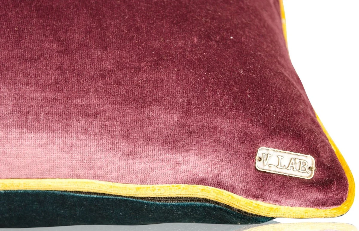 Living room decorative cushions set of 2 purple / turquoise / yellow 50 x 50 cm - luxury collection