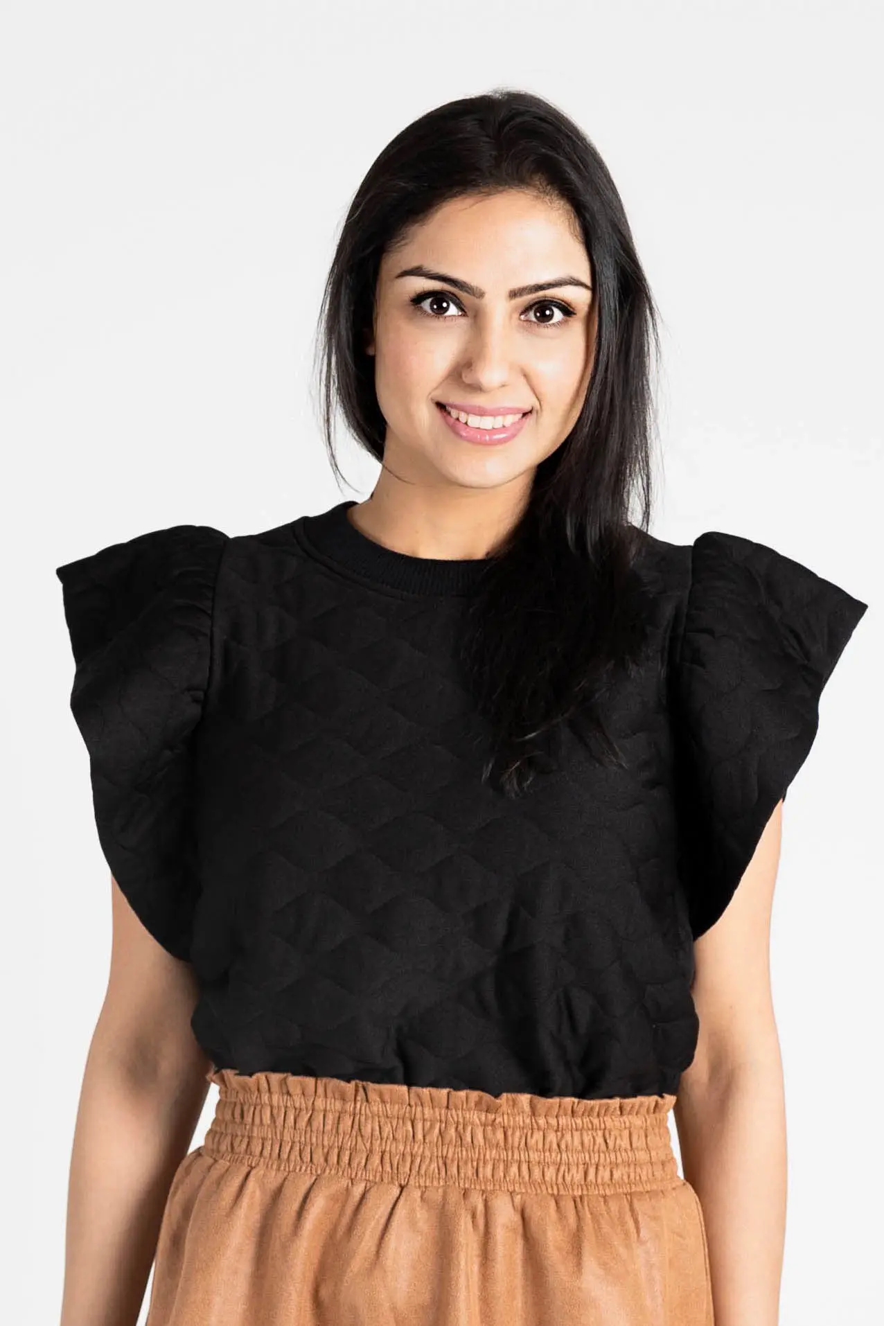 See you Tonight Ruffle Sleeve Top - ALJEGJ