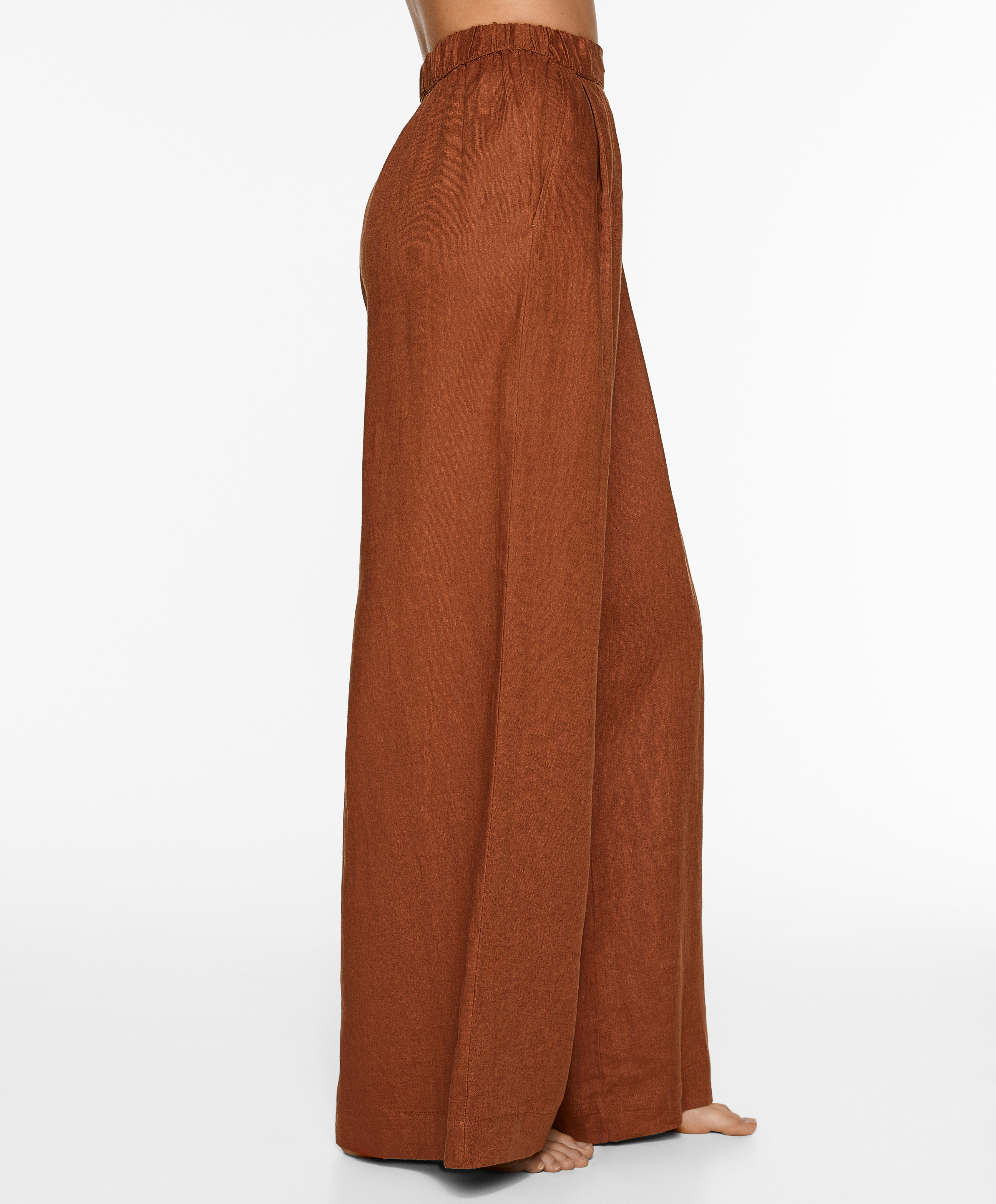 OYSHO Tailored-fit 100% linen trousers