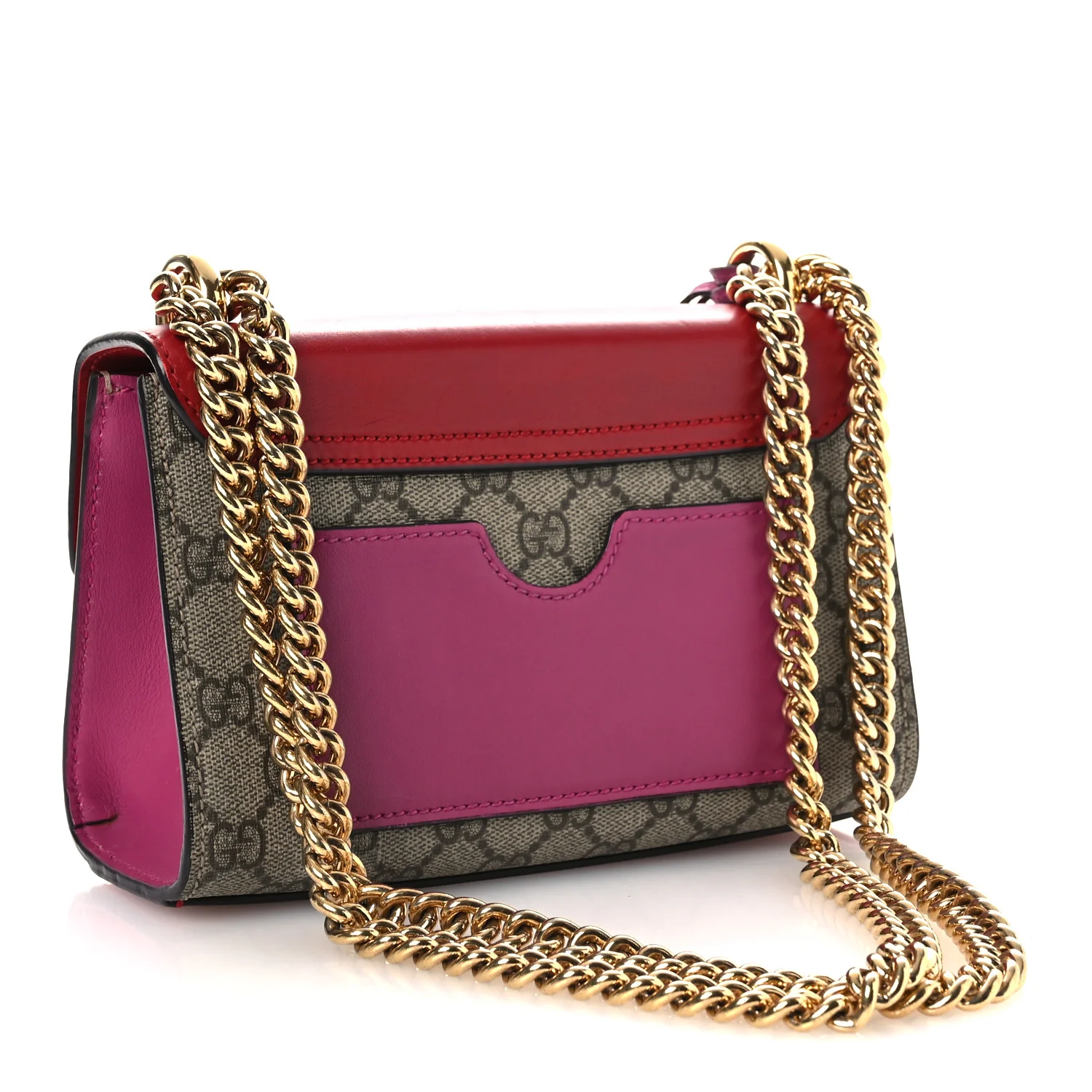 GG Supreme Monogram Calfskin Small Padlock Shoulder Bag Beige Hibiscus Red New Rosette - Top Club