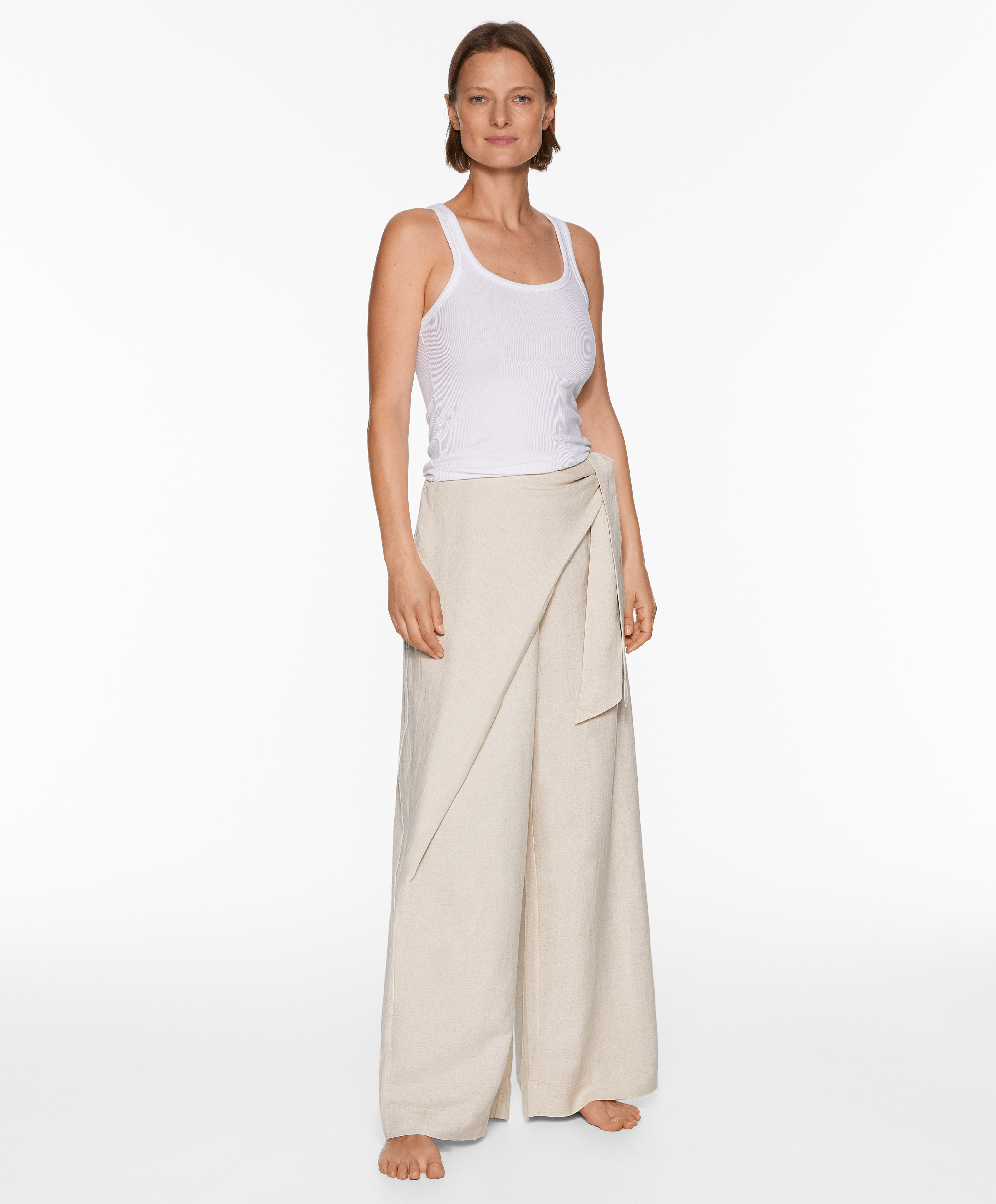 OYSHO Wrap trousers with linen