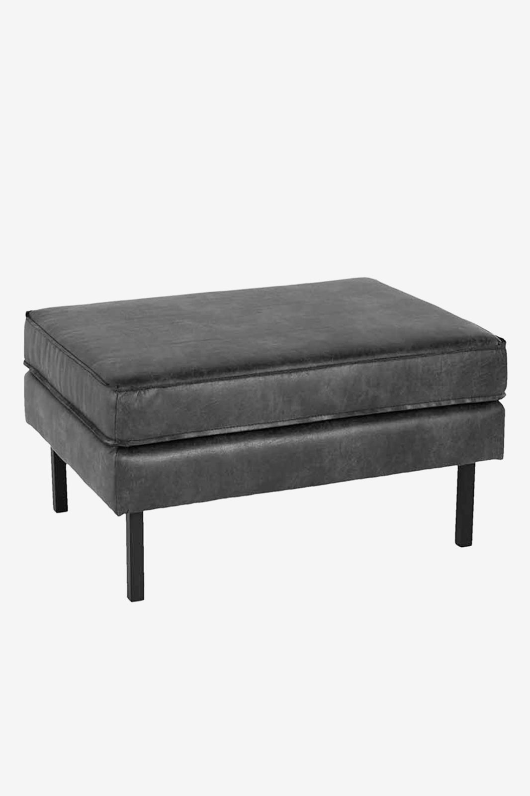 Amsterdam leer outside hocker zwart