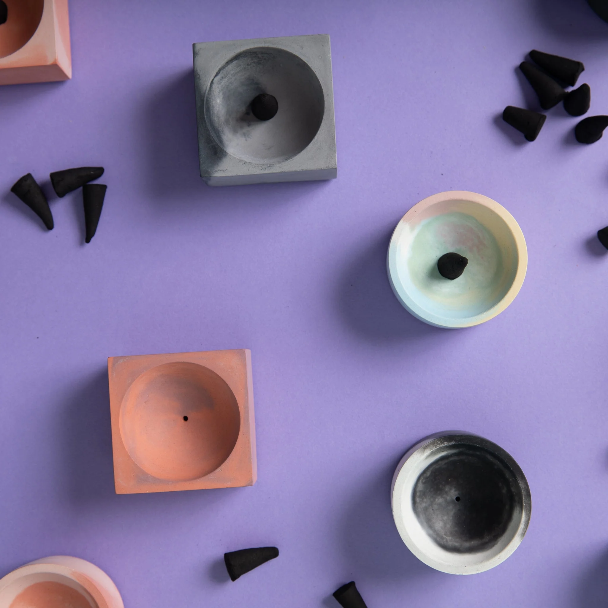 Square Incense Holder | Pink & Coral