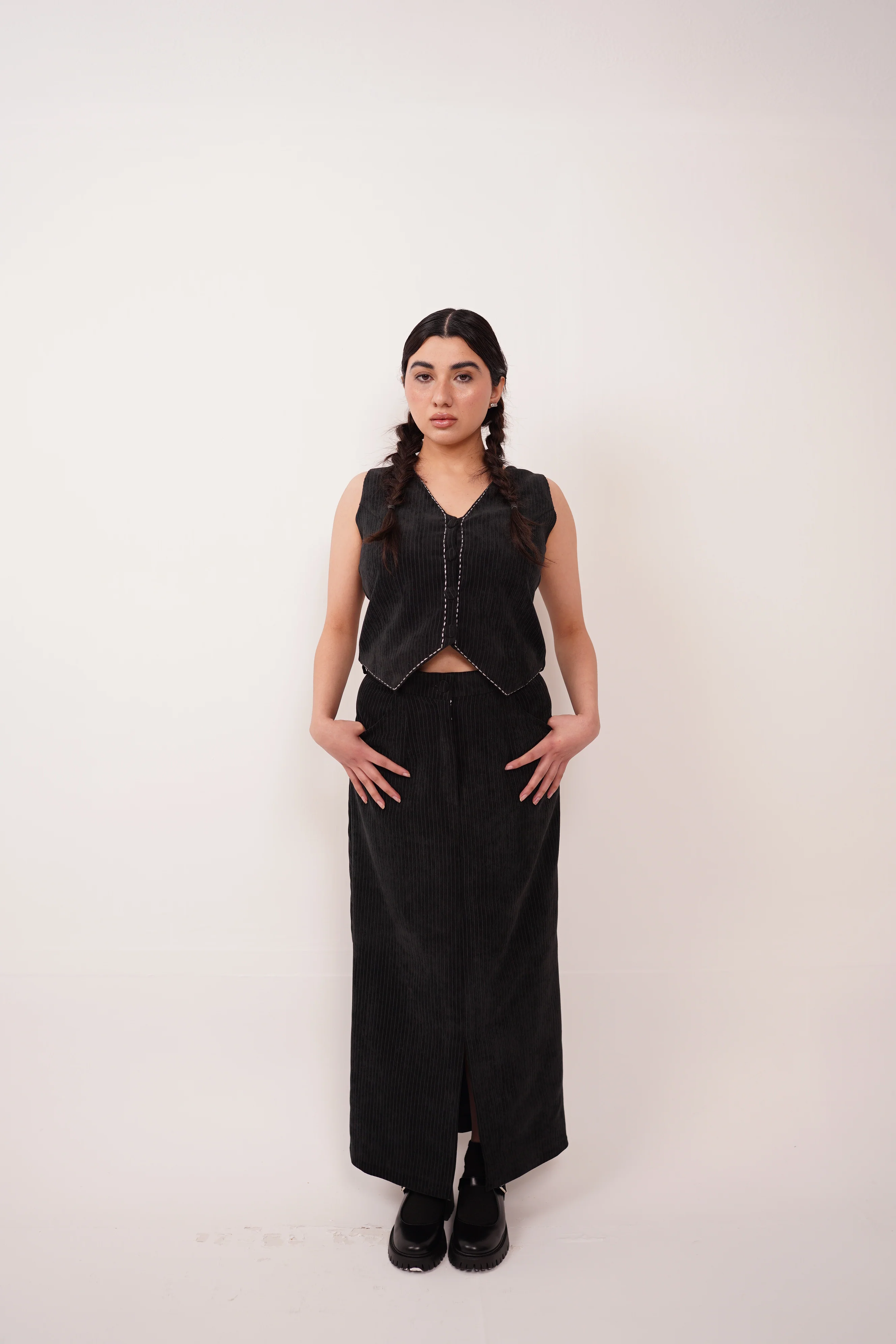 Two Piece Vest and Skirt Set - XYPARS