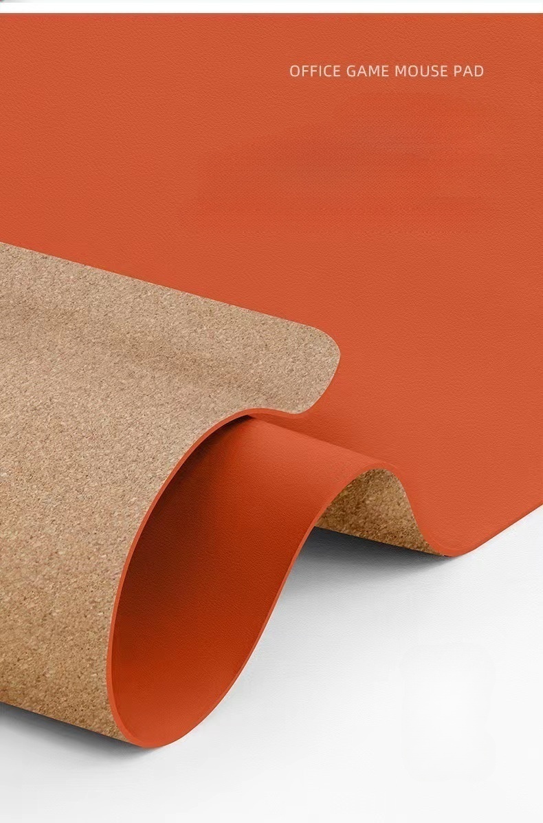 European-Style Desk Protector Embossed Logo Factory Custom Made Waterproof PU Leather Cork Backing Oilproof Nonwoven Place Mats