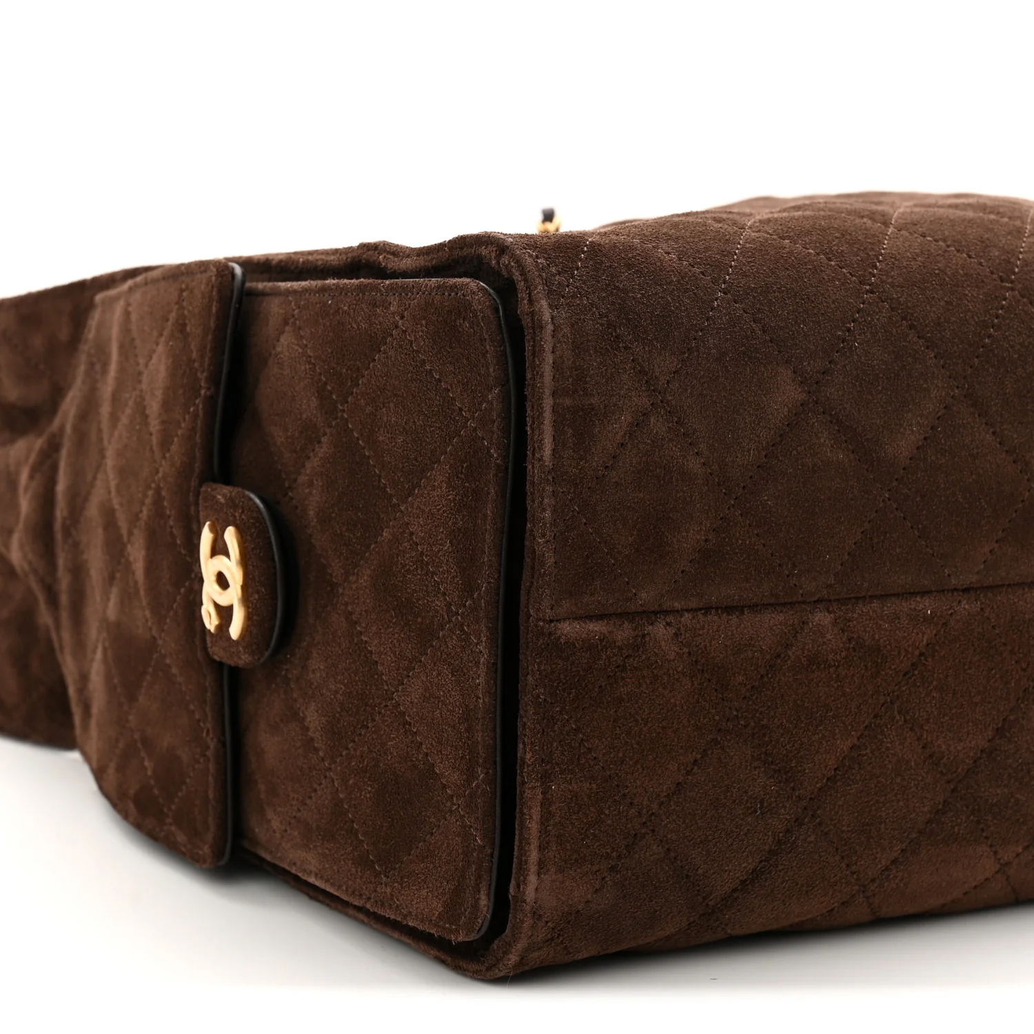 Suede Quilted Medium Chanel 25 Handbag Dark Brown - Top Club