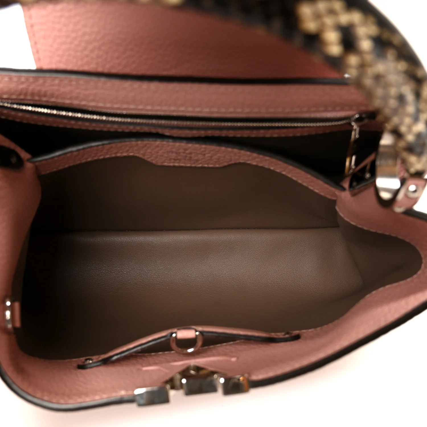 Taurillon Snakeskin Capucines PM Magnolia - Top Club
