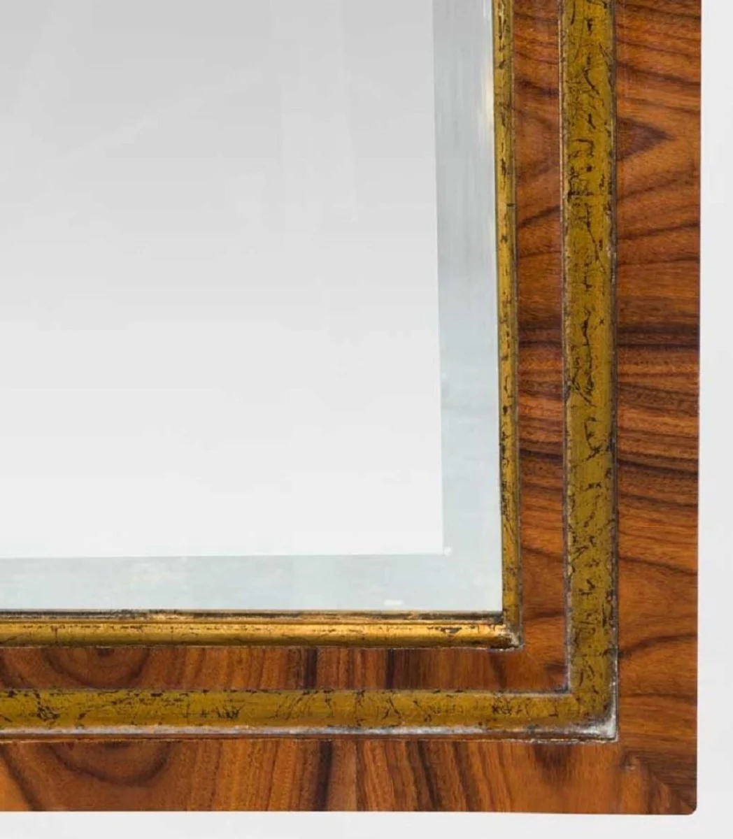 Luxury baroque mirror brown / antique gold 60 x 3 x H. 135 cm - Noble solid wood wall mirror in baroque style - Baroque furniture