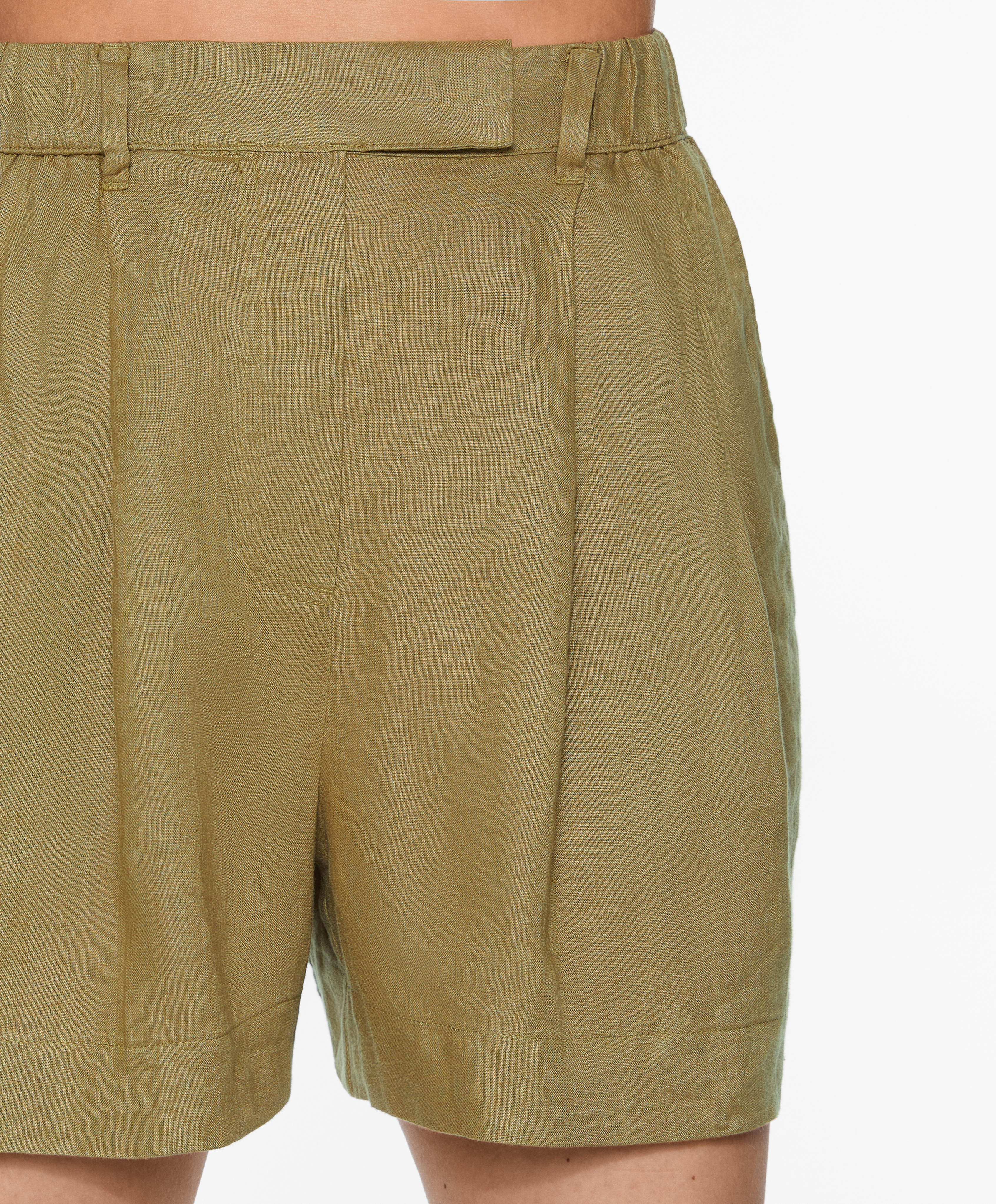 OYSHO 100% linen tailored-fit shorts