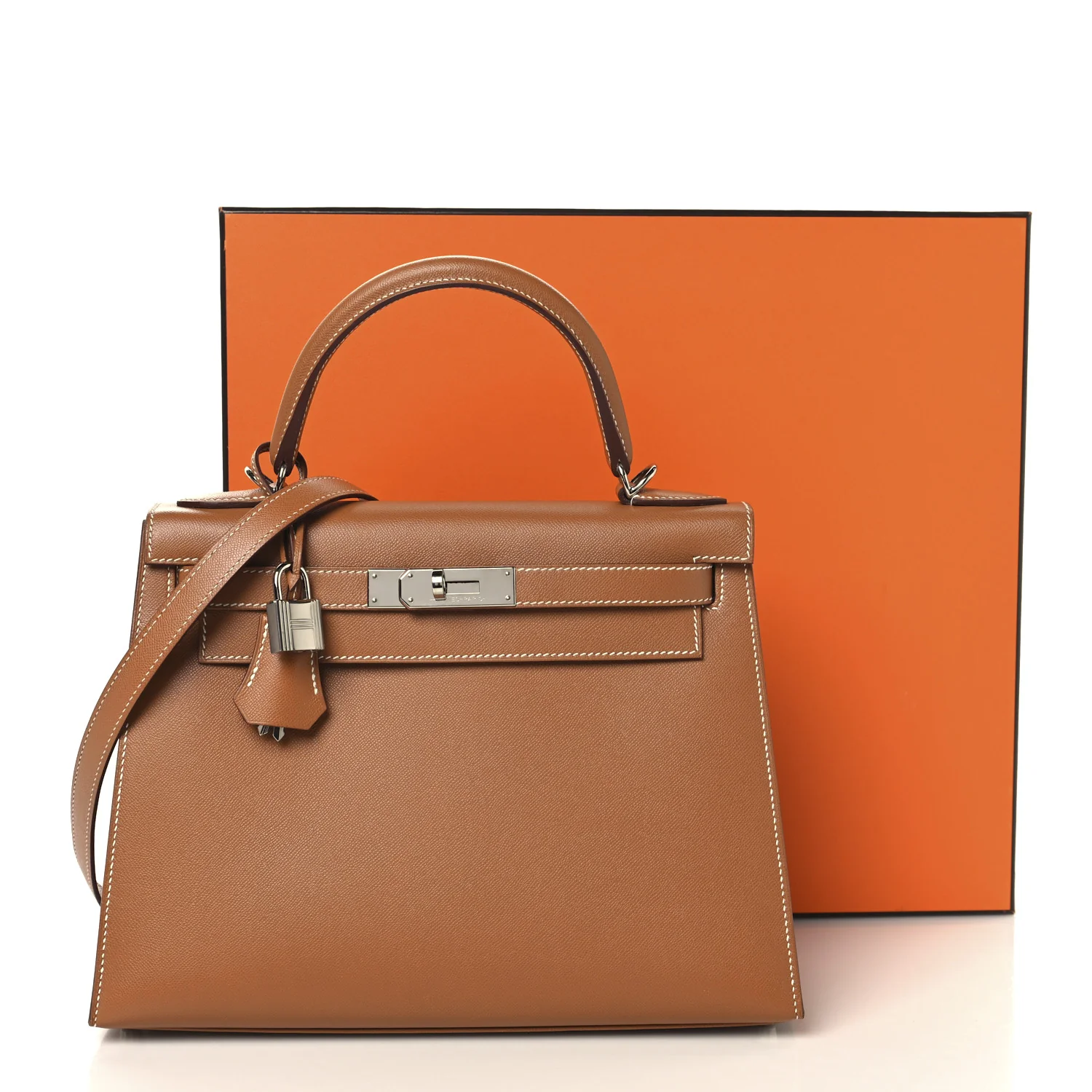 Madame Calfskin Kelly Sellier 28 Gold - Top Club