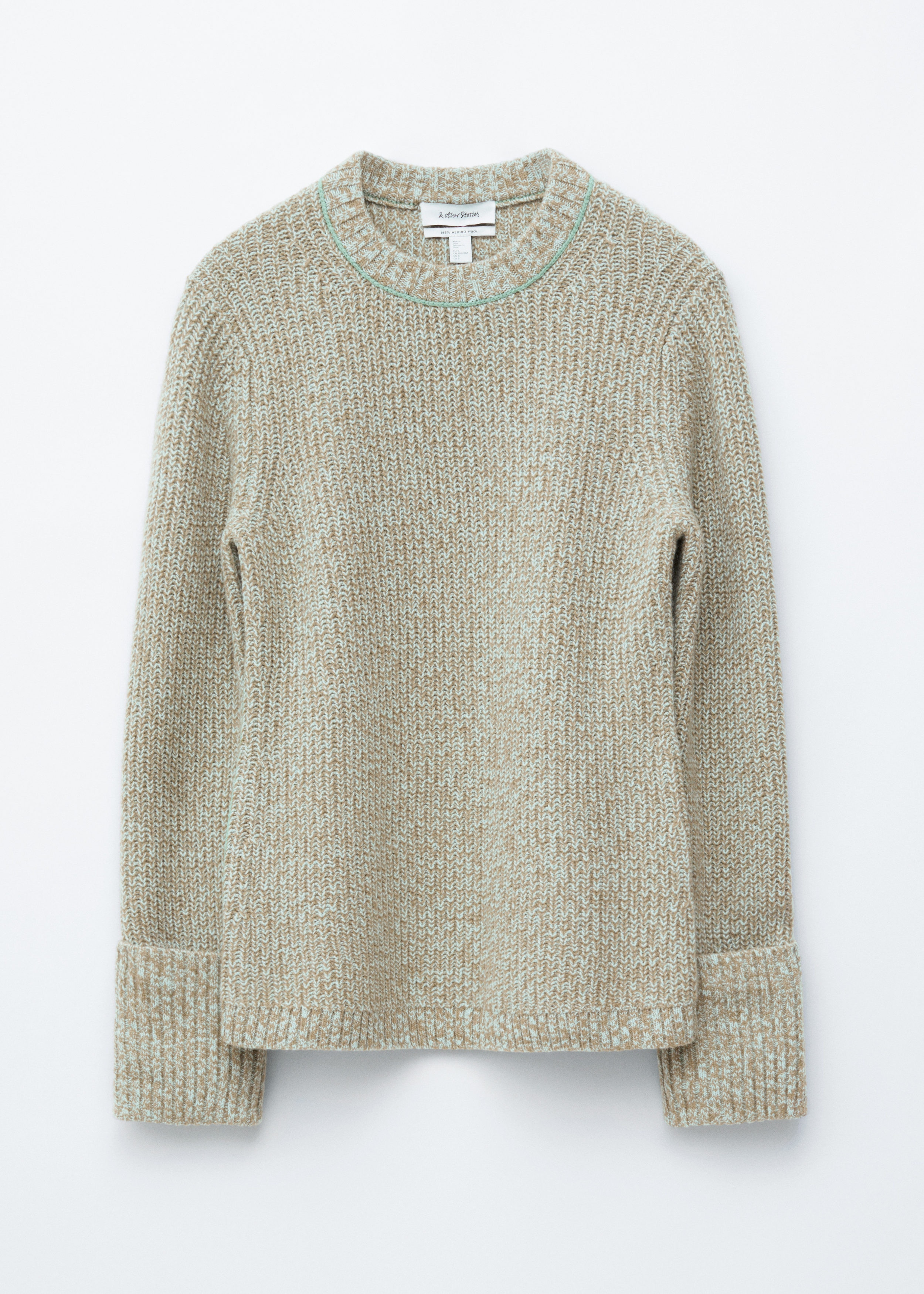 & Other Stories ACCENT-STITCH MERINO WOOL JUMPER