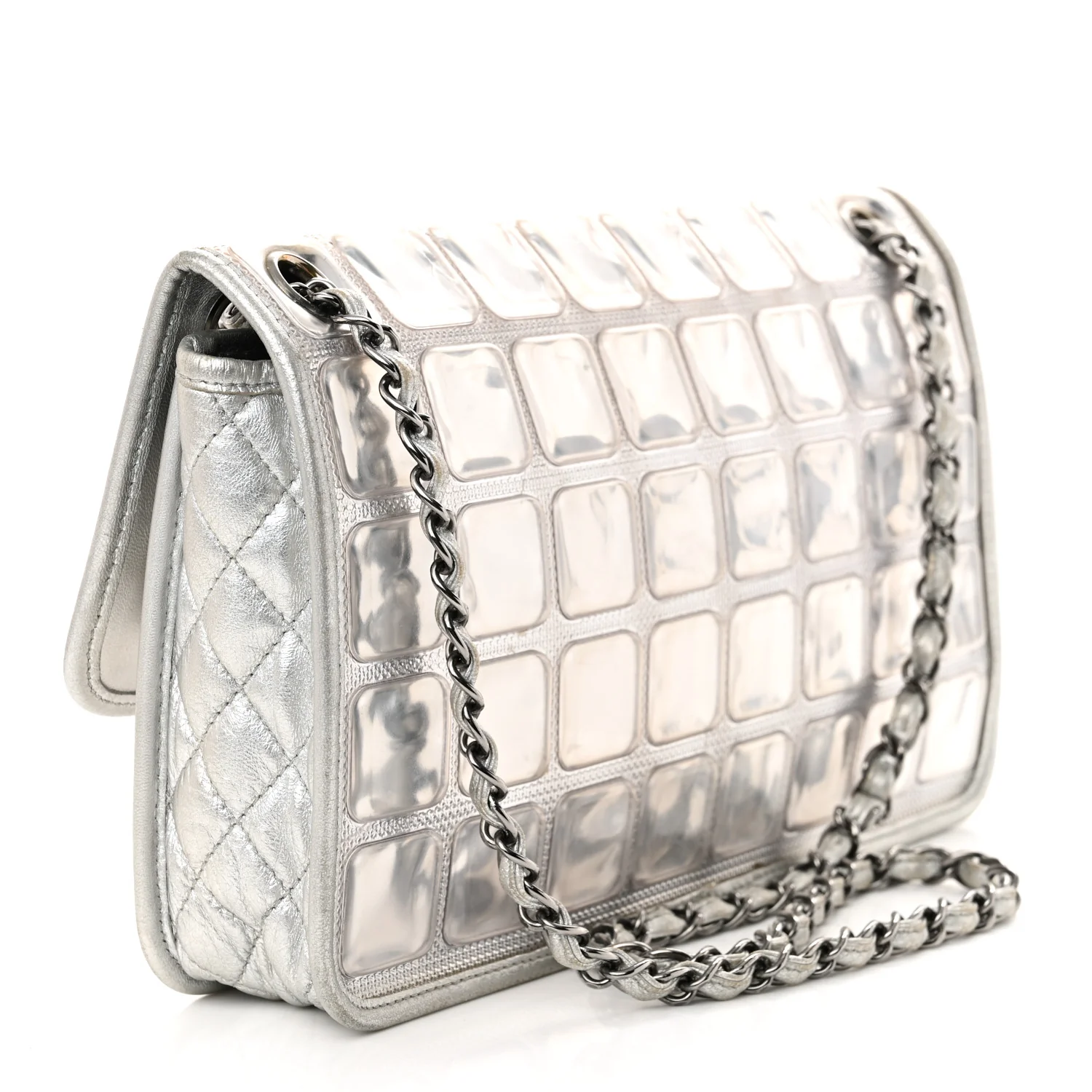 Vinyl Large Ice Cube Flap Silver - Top Club