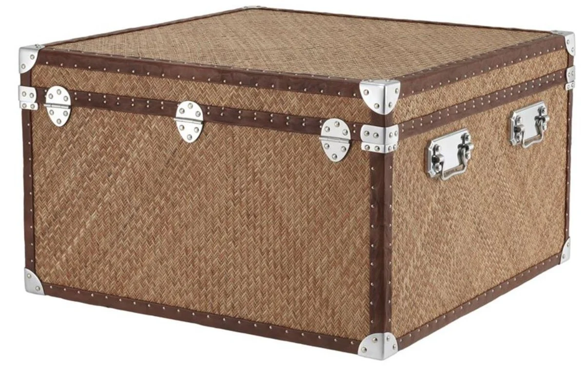 Luxury coffee table in vintage suitcase design 85 x 85 x H. 51 cm - designer furniture