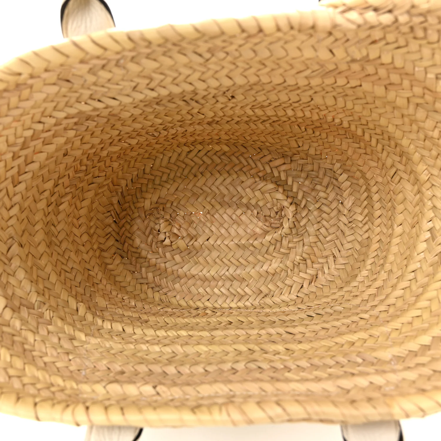Raffia Grain Calfskin Medium Marcie Basket White - Top Club