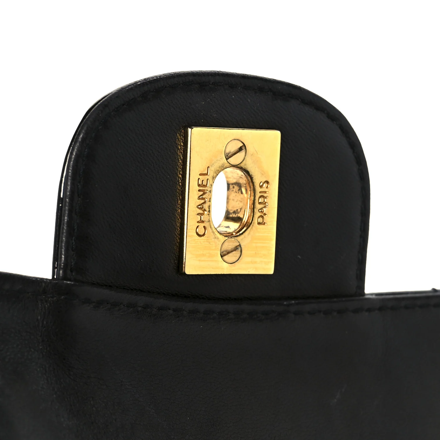 Patent Vertical Quilt Small Flap Black - Top Club