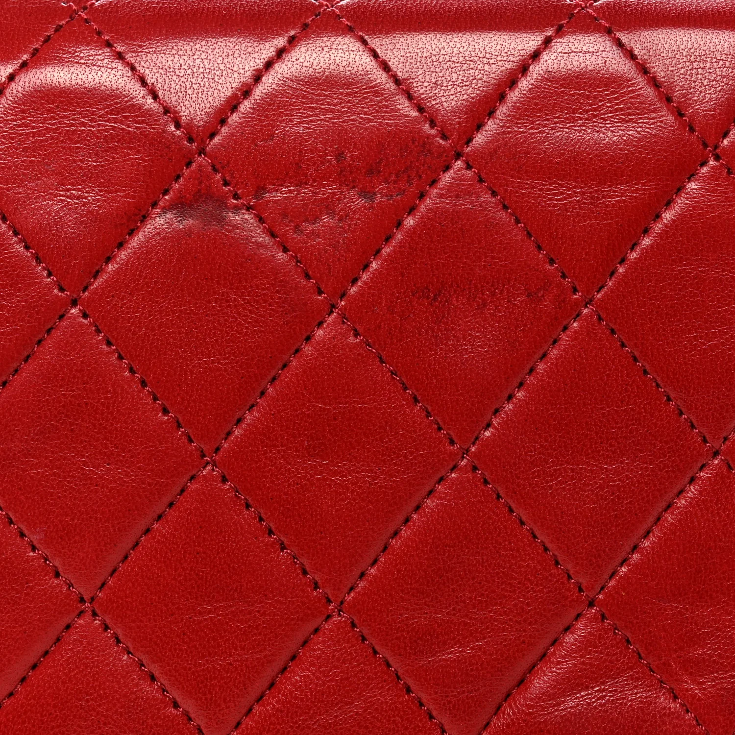 Lambskin Quilted Medium Single Flap Red - Top Club