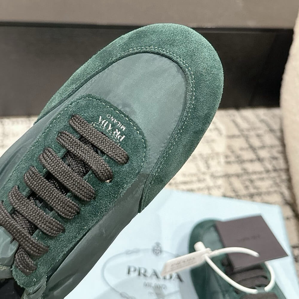 PRADA Collapse Re-Nylon and suede elasticized sneakers - Top Club