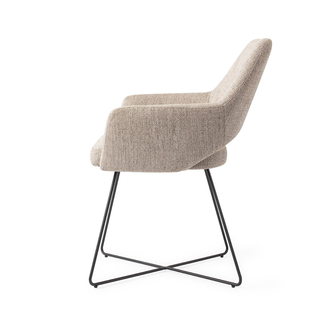 Jesper Home eetkamerstoel Yanai - Cross Black Biscuit Beach
