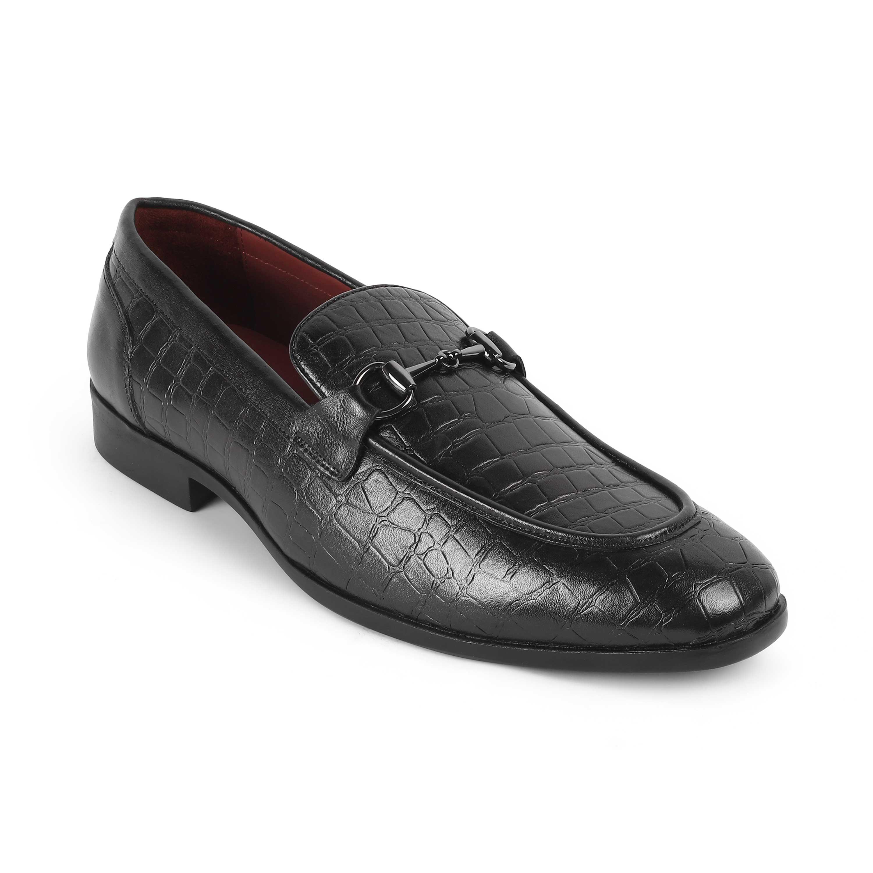 POPECHO Black Men's Leather Loafers