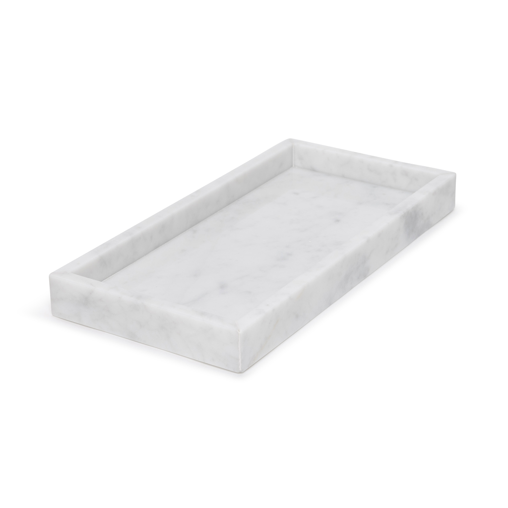 Marmer dienblad tray 15x30cm wit