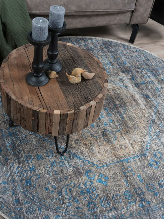 Vloerkleed Madel rond groen/blauw ø120 cm