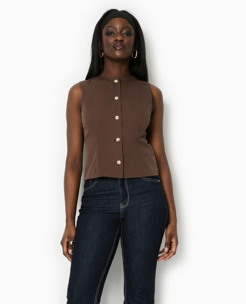 Pimkie Veste sans manches avec boutons