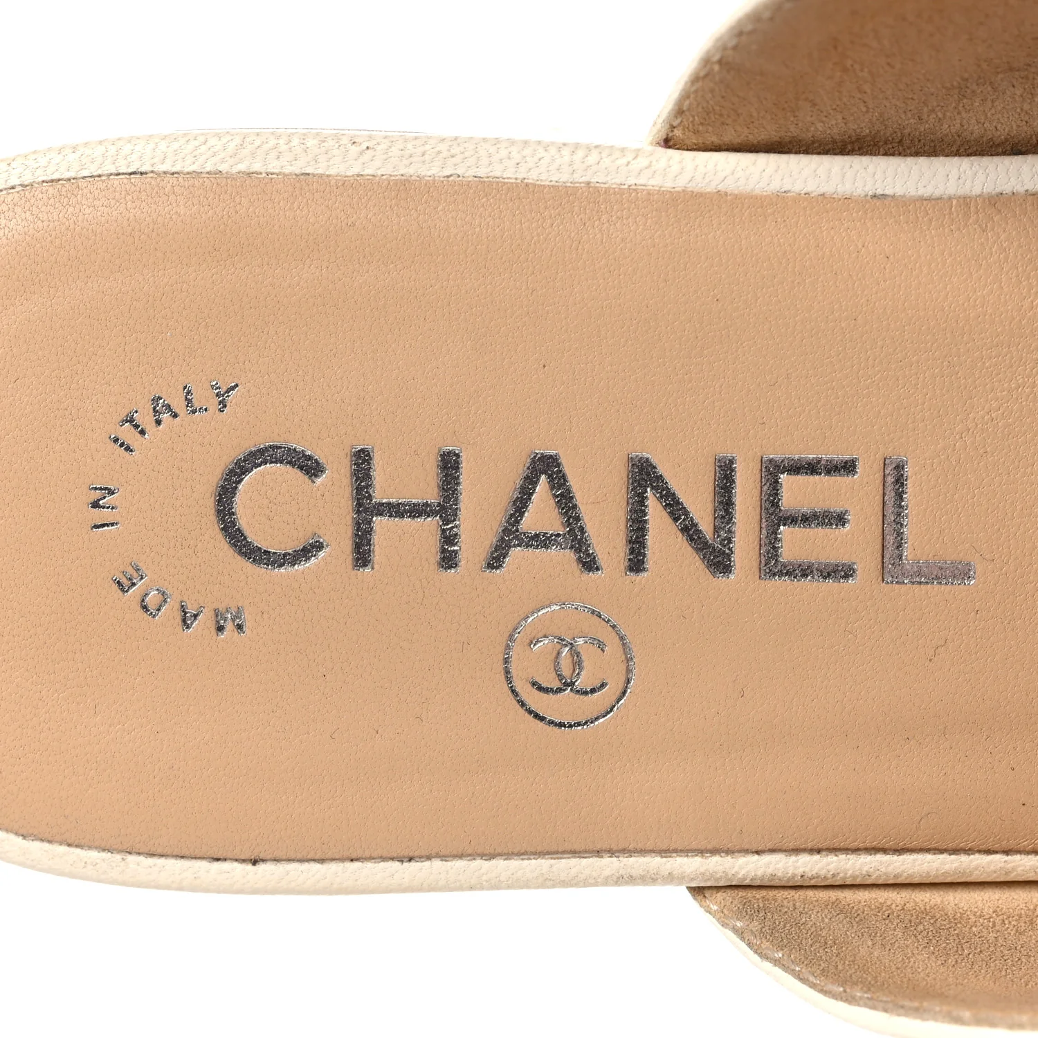 Lambskin Quilted Chain CC Mules 38 White - Top Club