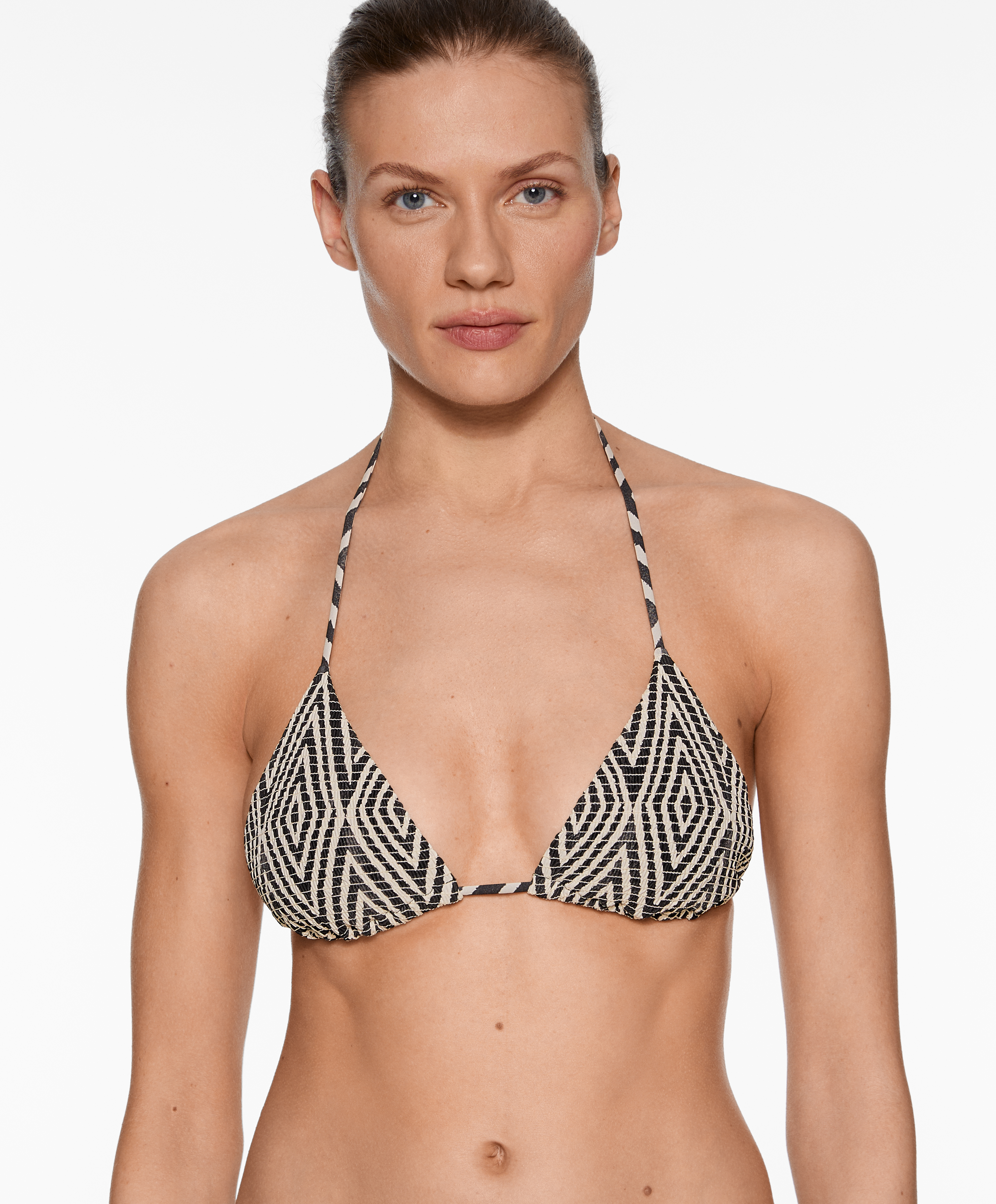 OYSHO Smock stamp print triangle bikini top