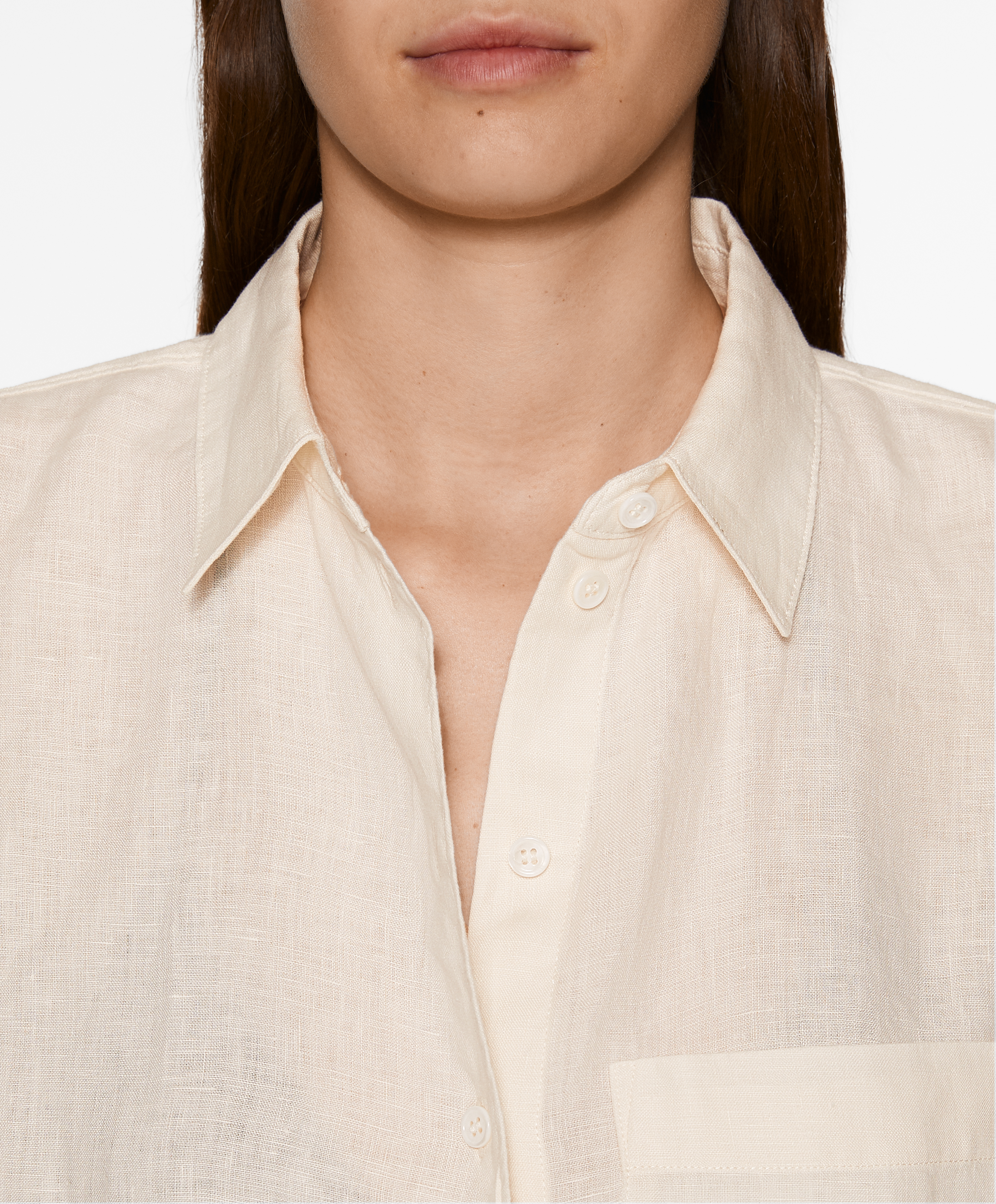 OYSHO Oversize long-sleeved 100% linen shirt