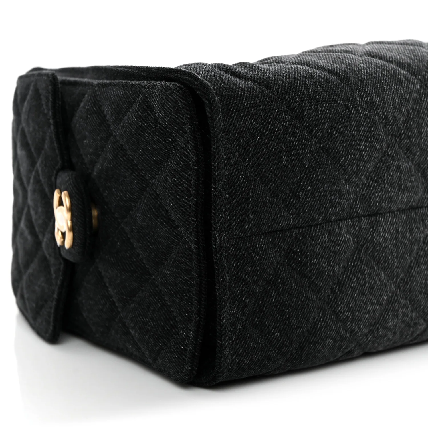 Washed Denim Quilted Small Chanel 25 Handbag Black - Top Club