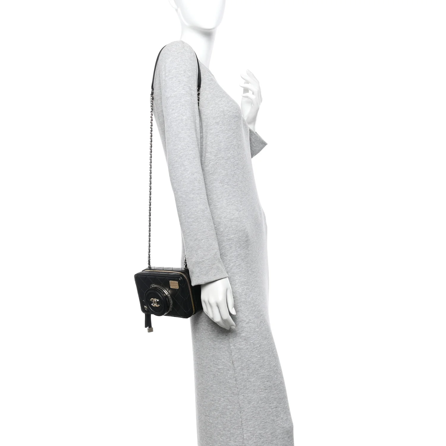 Lambskin Quilted Coco Click Bag Black
