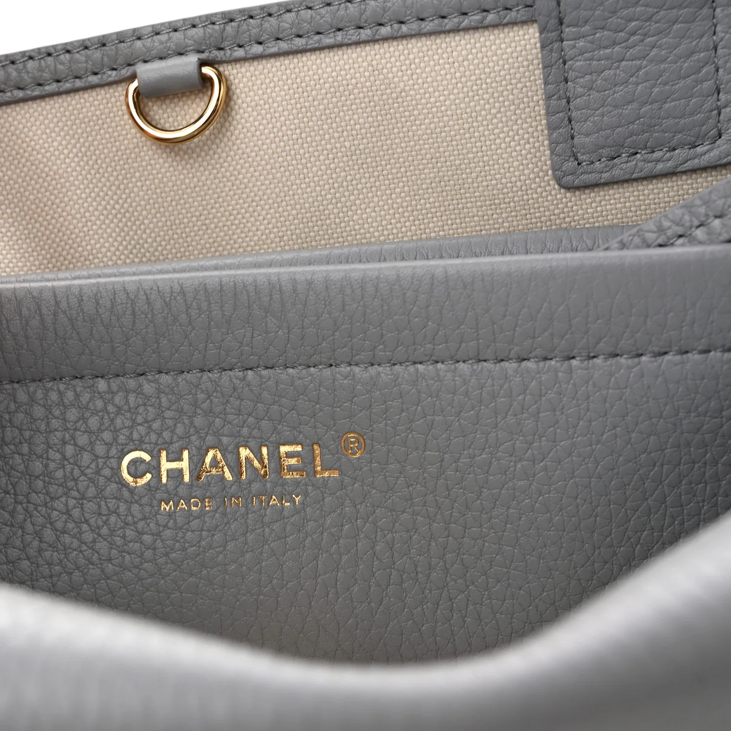 Grained Calfskin Urban Essentials Small Shopping Bag Grey - Top Club