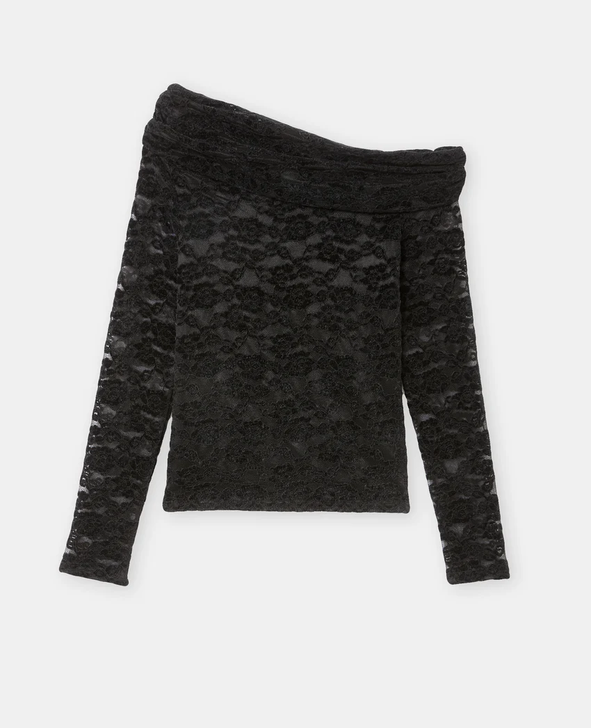 Pimkie Top asymétrique en résille avec fleurs velours