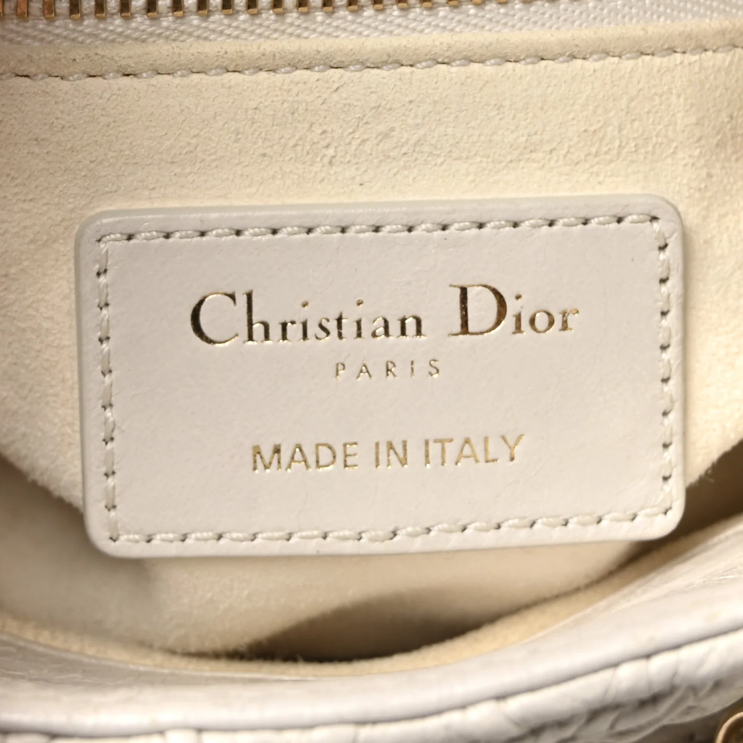 Lambskin Gathered Mini Lady Dior White - Top Club