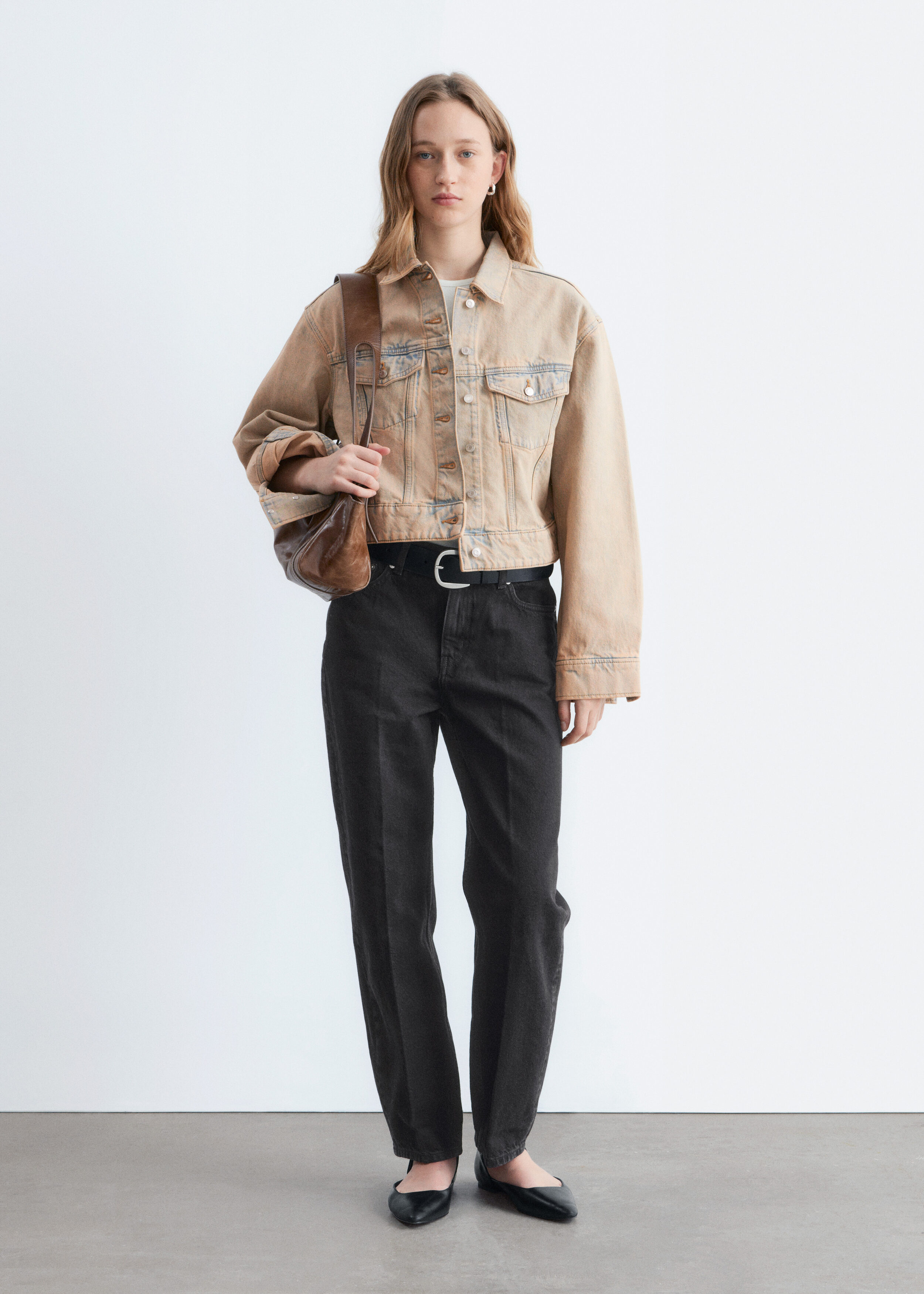 & Other Stories CROPPED OVERDYE DENIM JACKET